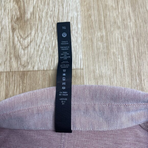 Lululemon Commission Long Sleeve Button Up Shirt Mens XL Performance Brier Rose - Picture 7 of 10